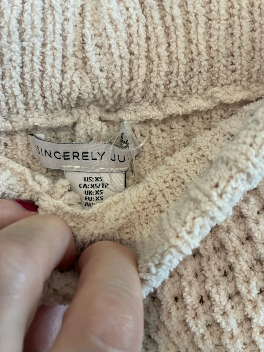 Sincerly Jules Beige Waffle-Knit Lounge Set - Top & Shorts